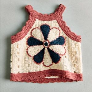 New with tags SEA NY FLORAL CROCHET TOP